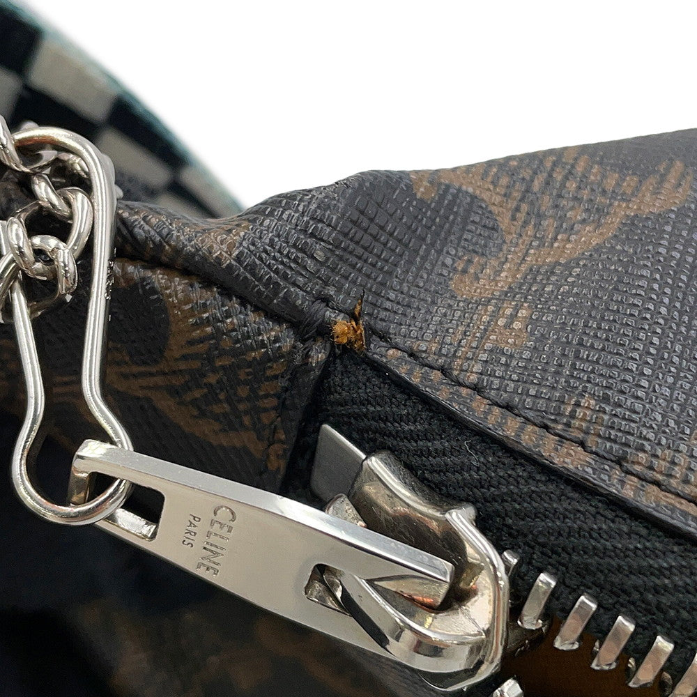 CELINE Triomphe belt bag Brown/Black/White195972 PVC