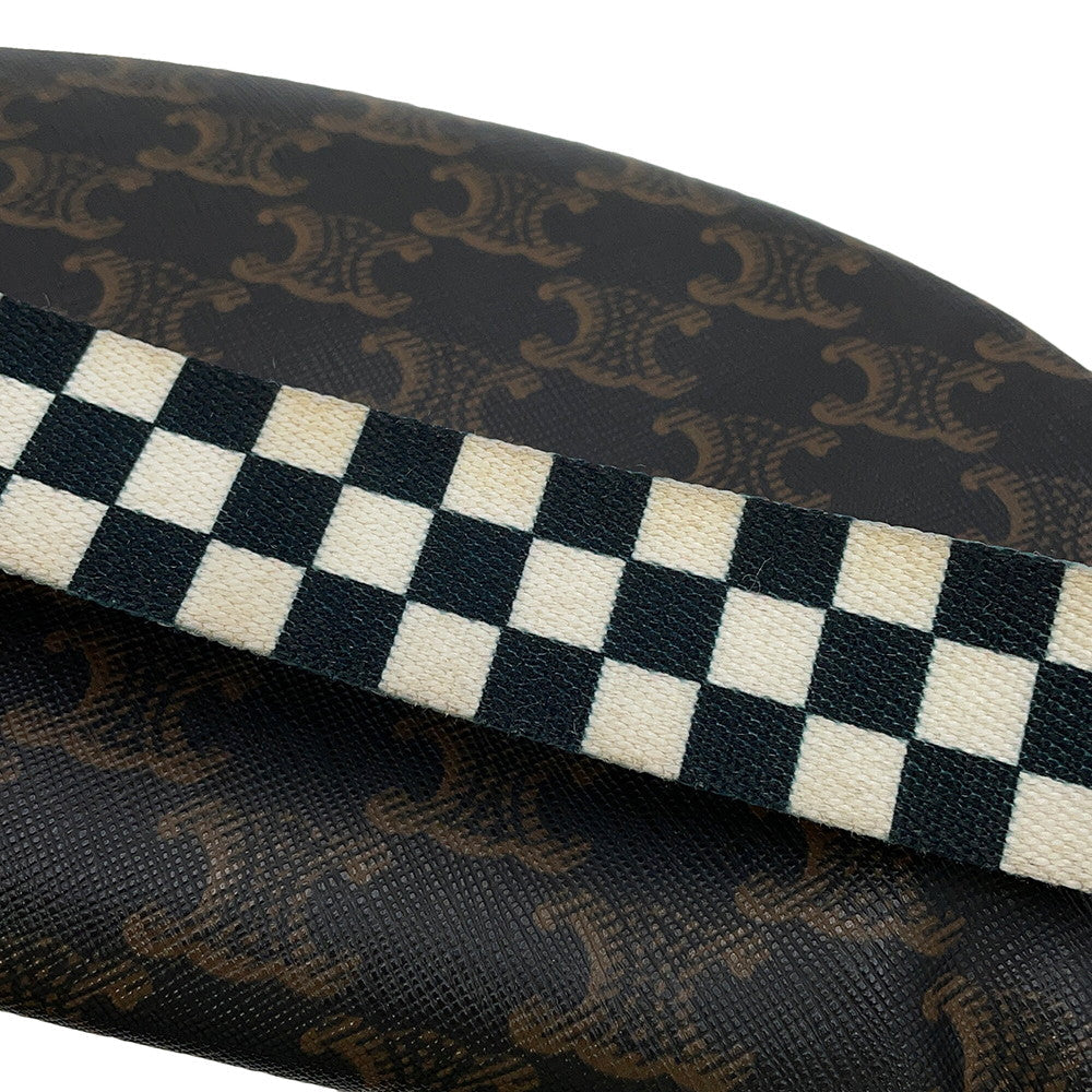 CELINE Triomphe belt bag Brown/Black/White195972 PVC