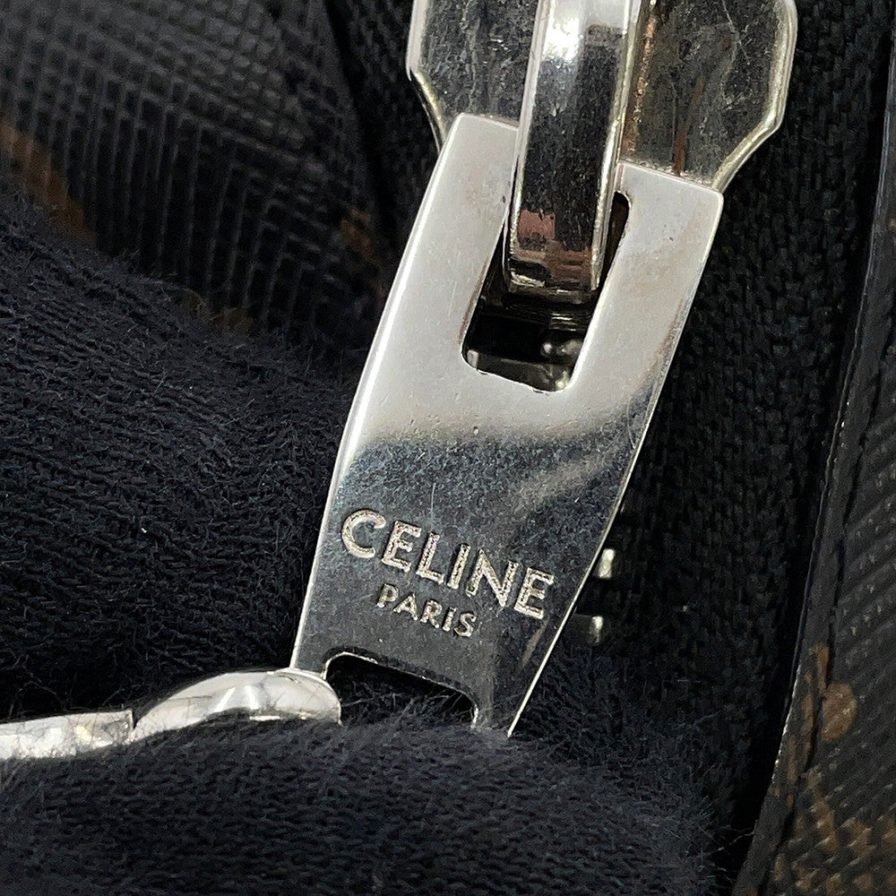 CELINE Triomphe belt bag Brown/Black/White195972 PVC