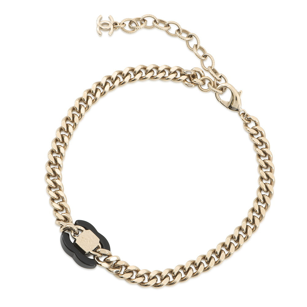 CHANEL CC Logo Key Choker Metal Rhinestone Faux Pearl