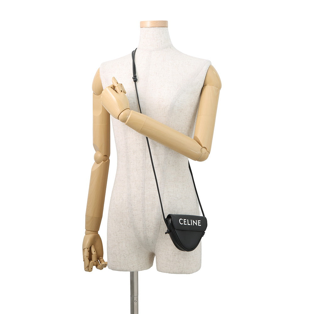 CELINE Triangle Mini Shoulder Bag Black10I193DMO Leather