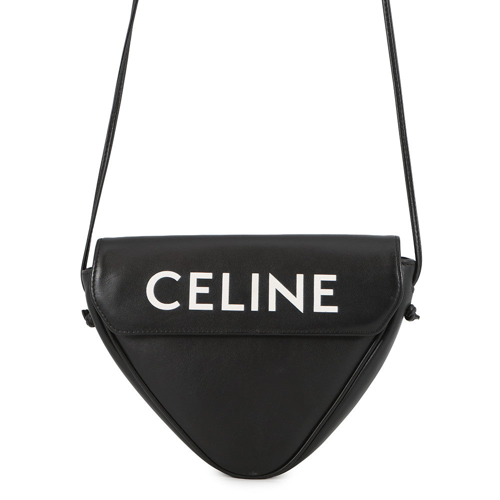 CELINE Triangle Shoulder Bag Black19590 Leather