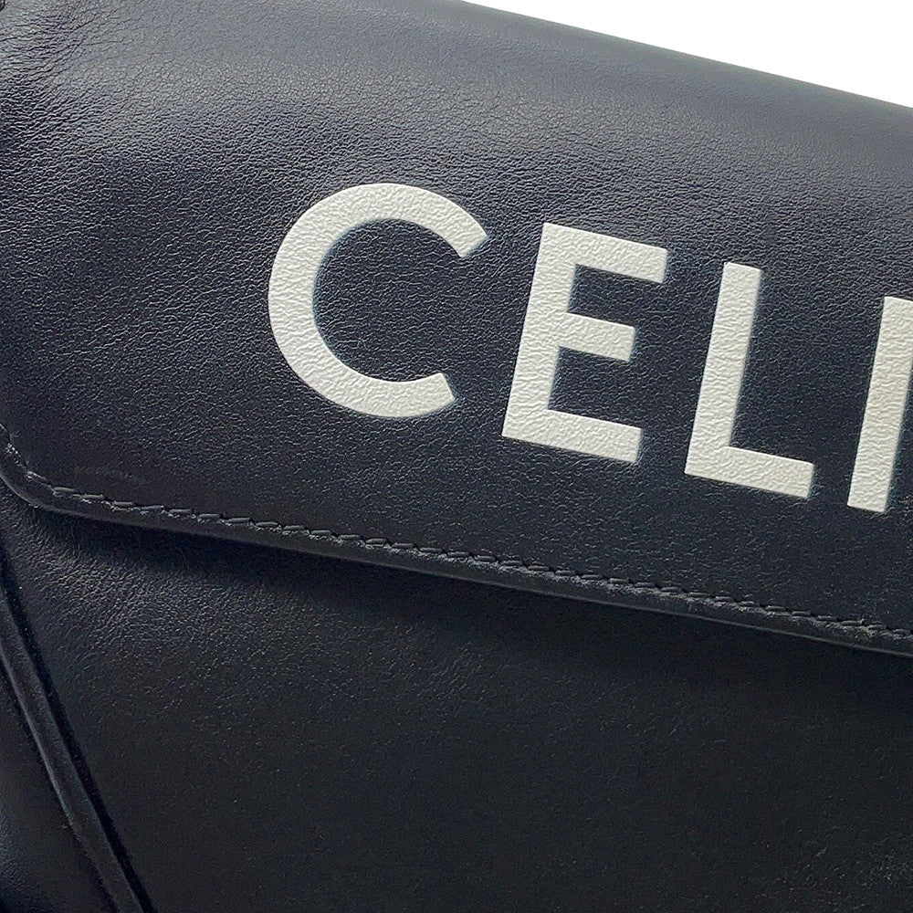 CELINE Triangle Shoulder Bag Black19590 Leather
