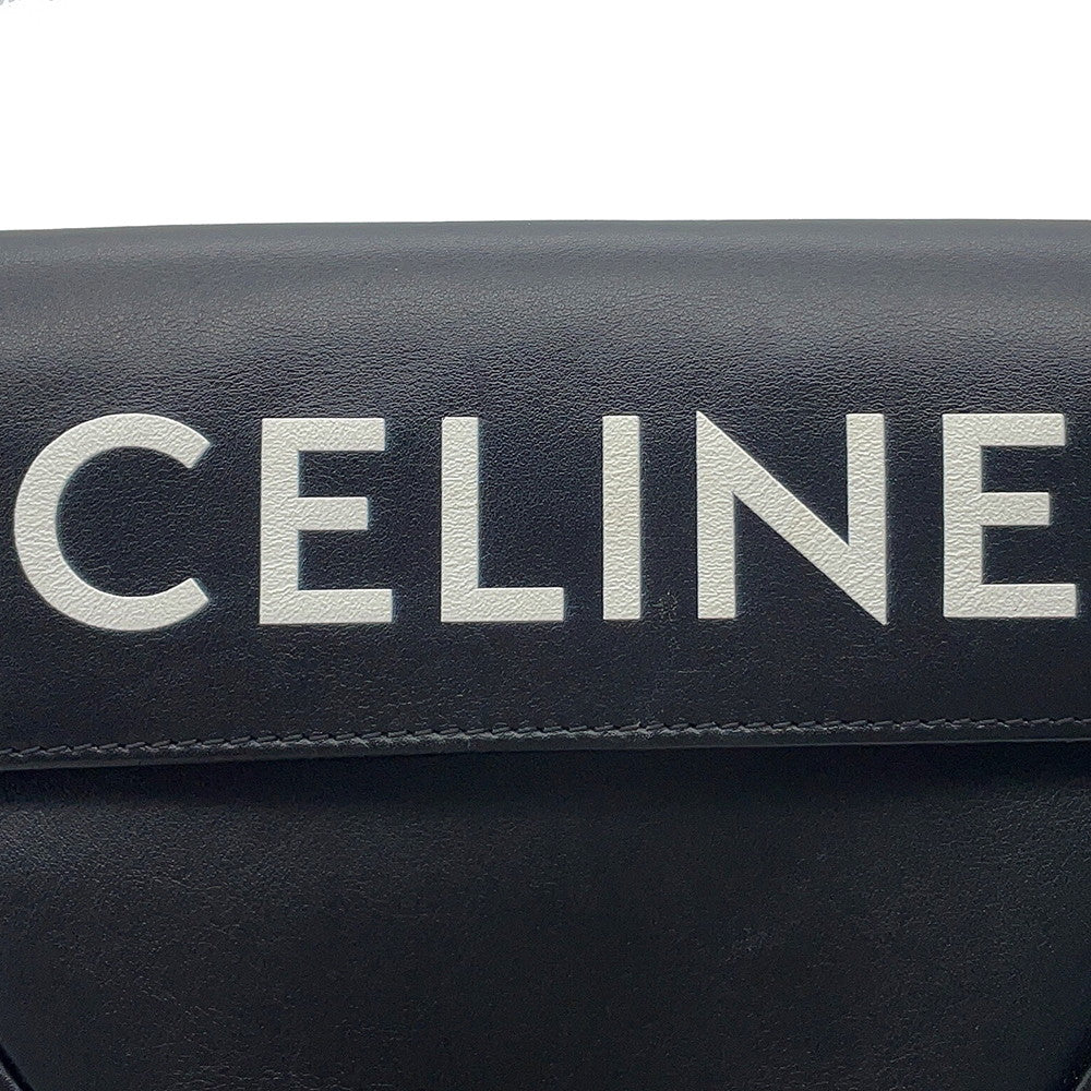 CELINE Triangle Shoulder Bag Black19590 Leather