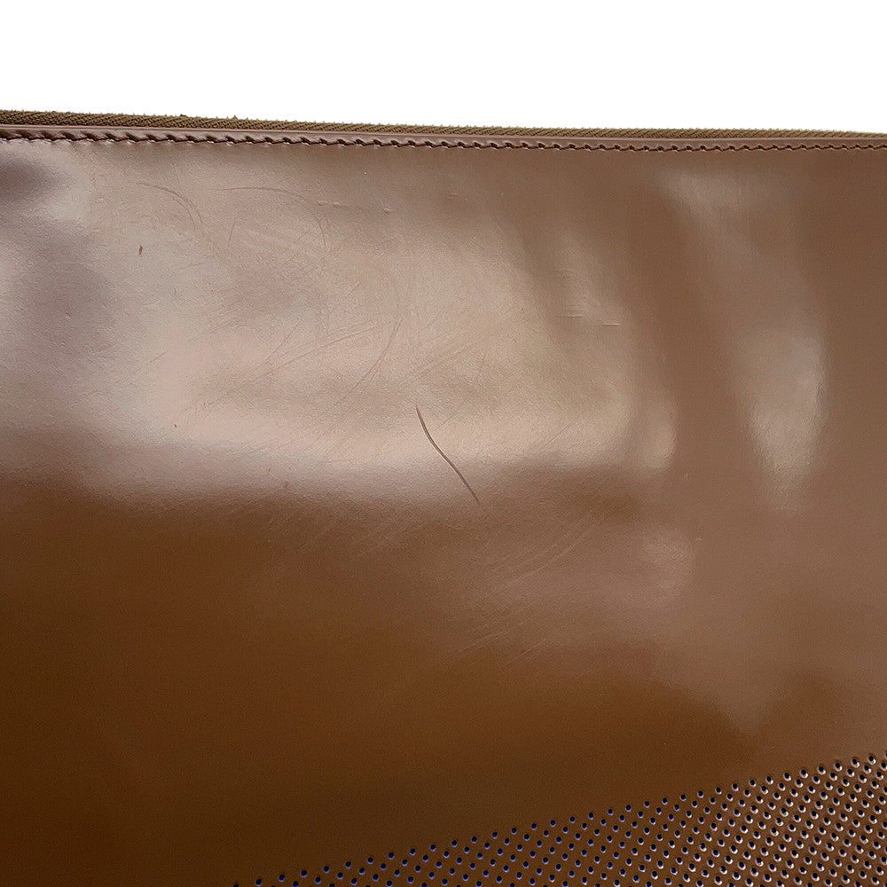CELINE Clutch Bag Brown Leather