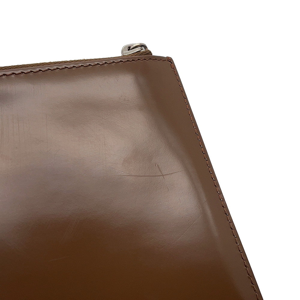 CELINE Clutch Bag Brown Leather