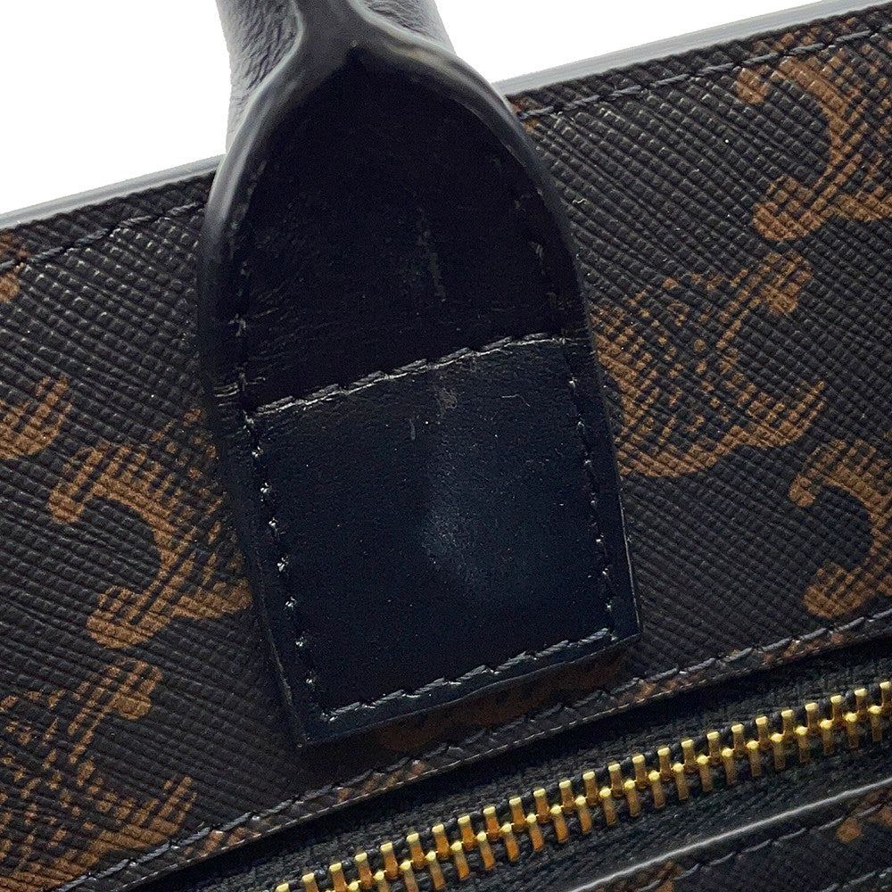 CELINE Vertical Cabas Brown/Black194432 PVC Leather Size Medium
