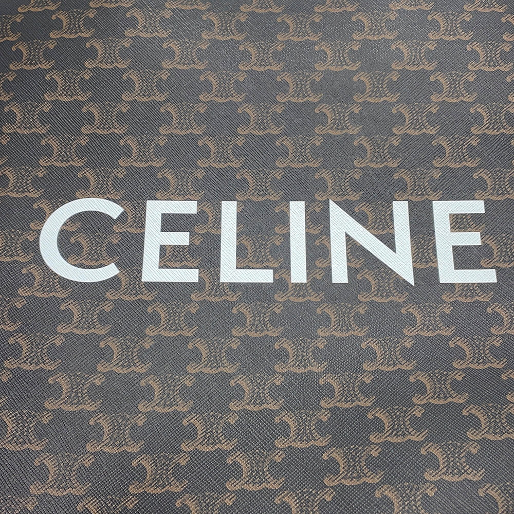 CELINE Vertical Cabas Brown/Black194432 PVC Leather Size Medium