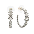 CHANEL CC Logo Hoop Earrings Metal Rhinestone