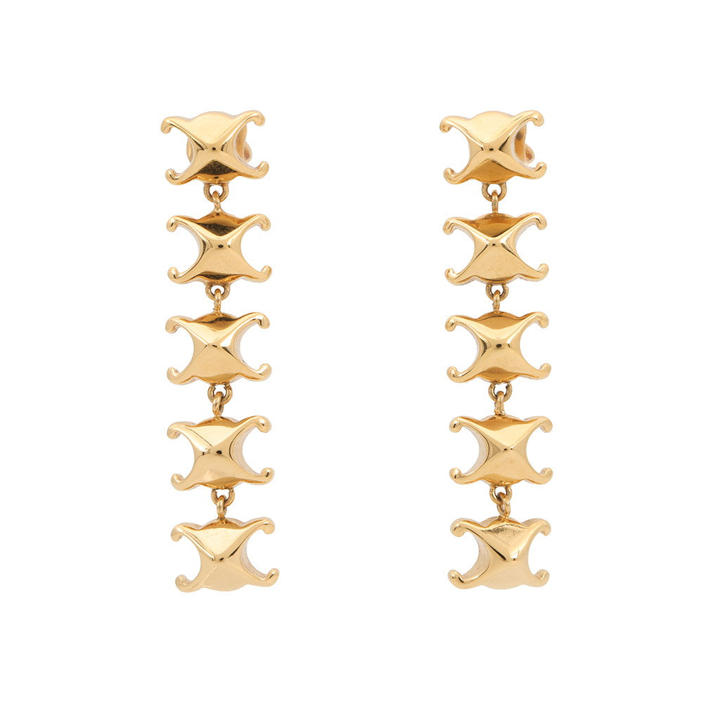 CELINE Triomphe Studded Long Earrings461FC6BRA.35OR Gold Plated