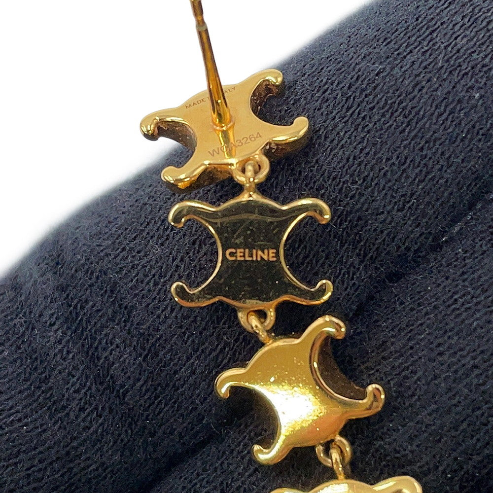 CELINE Triomphe Studded Long Earrings461FC6BRA.35OR Gold Plated