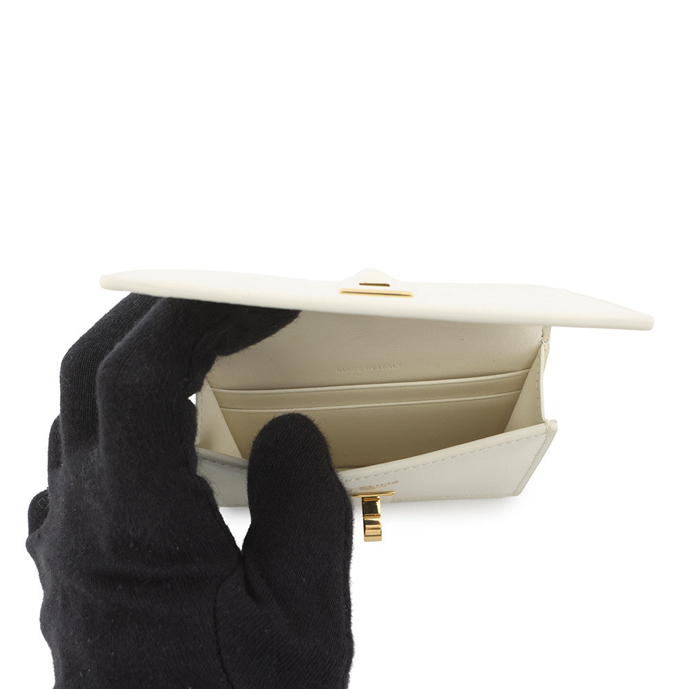 CELINE Card holder with flap, 16 sachets WhiteCotton10M473GCG.00WC Calf Leather
