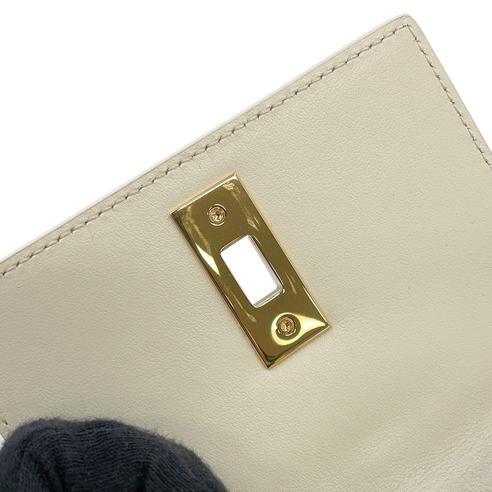 CELINE Card holder with flap, 16 sachets WhiteCotton10M473GCG.00WC Calf Leather