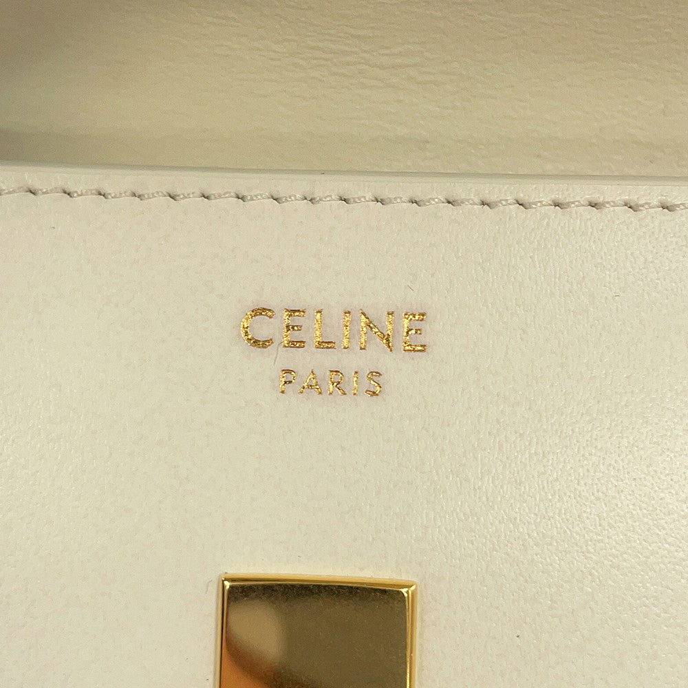 CELINE Card holder with flap, 16 sachets WhiteCotton10M473GCG.00WC Calf Leather