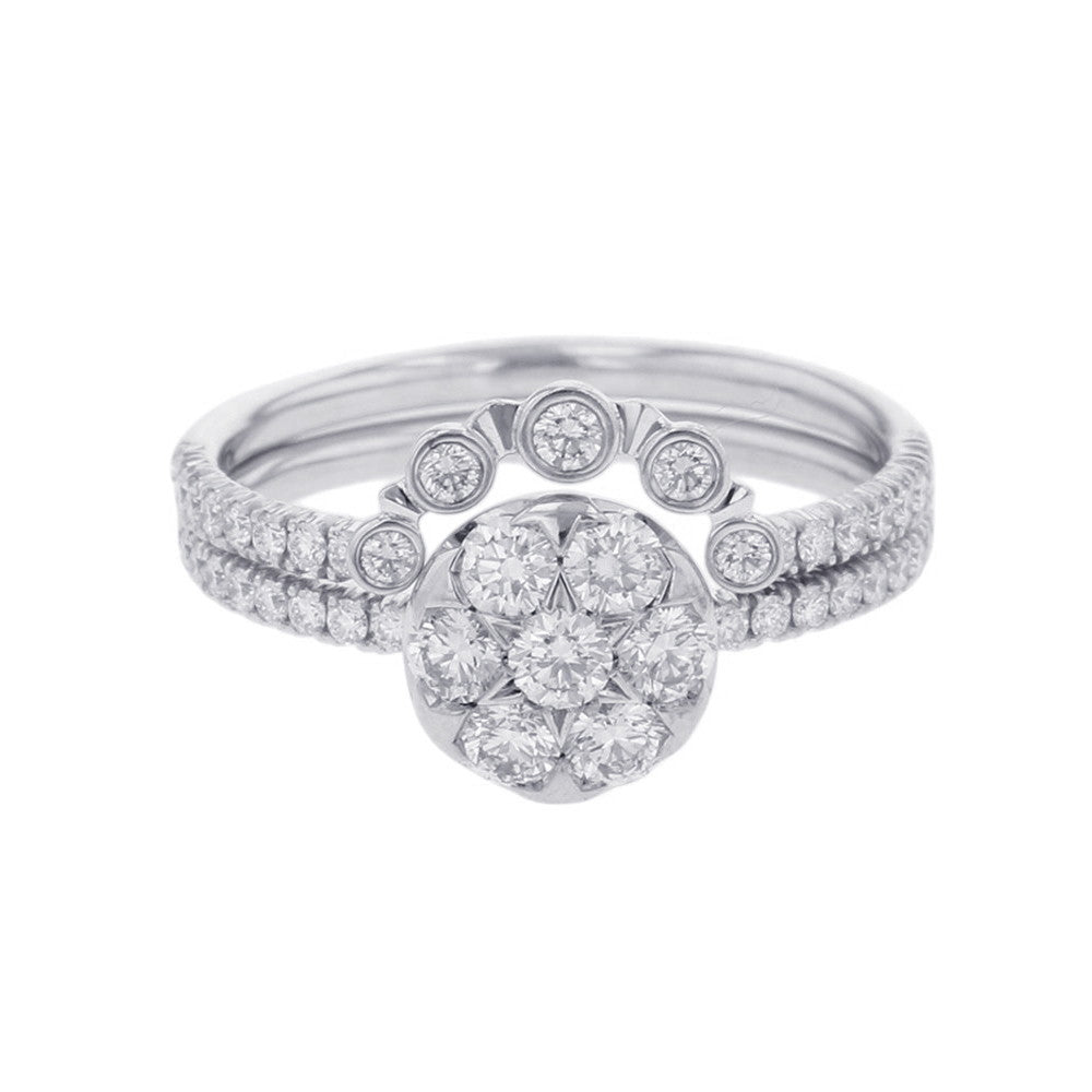 CARTIER Etincelle De Cartier Double Ring Size 51/#11B4223151/B4223100 18K White Gold