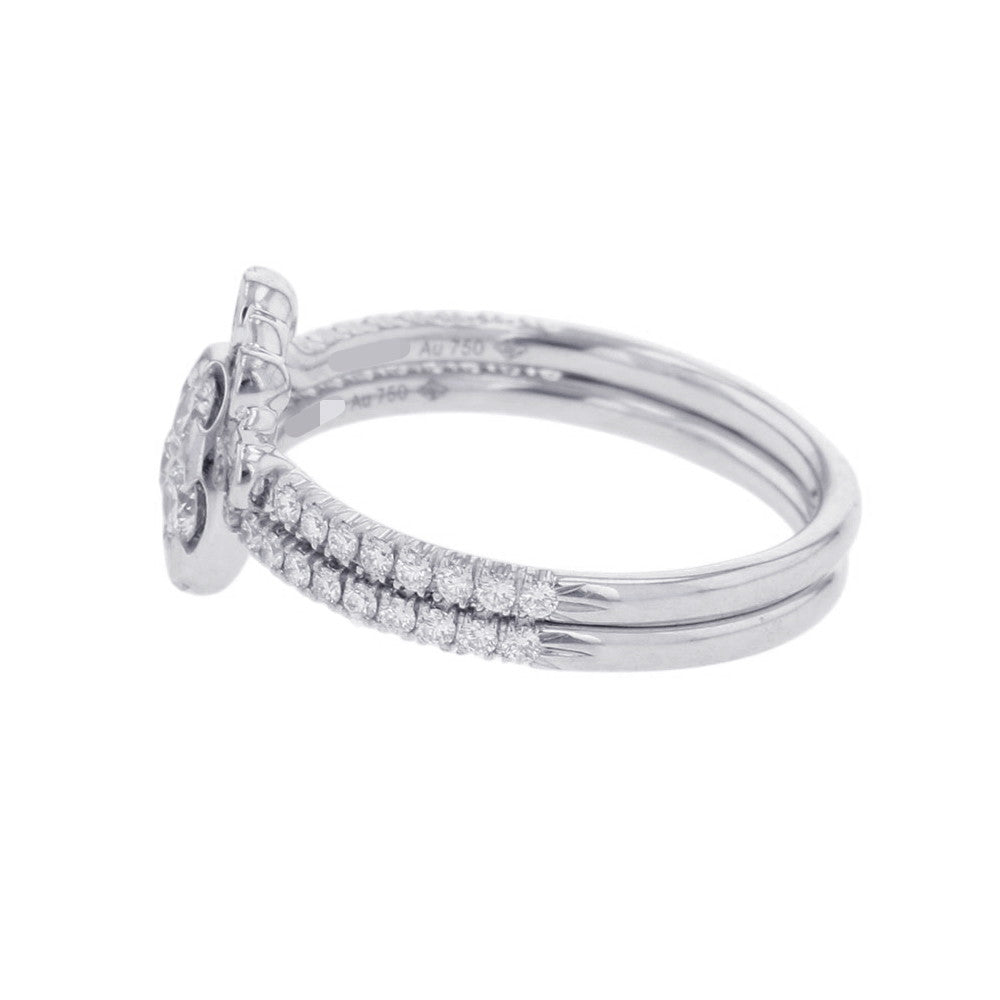 CARTIER Etincelle De Cartier Double Ring Size 51/#11B4223151/B4223100 18K White Gold