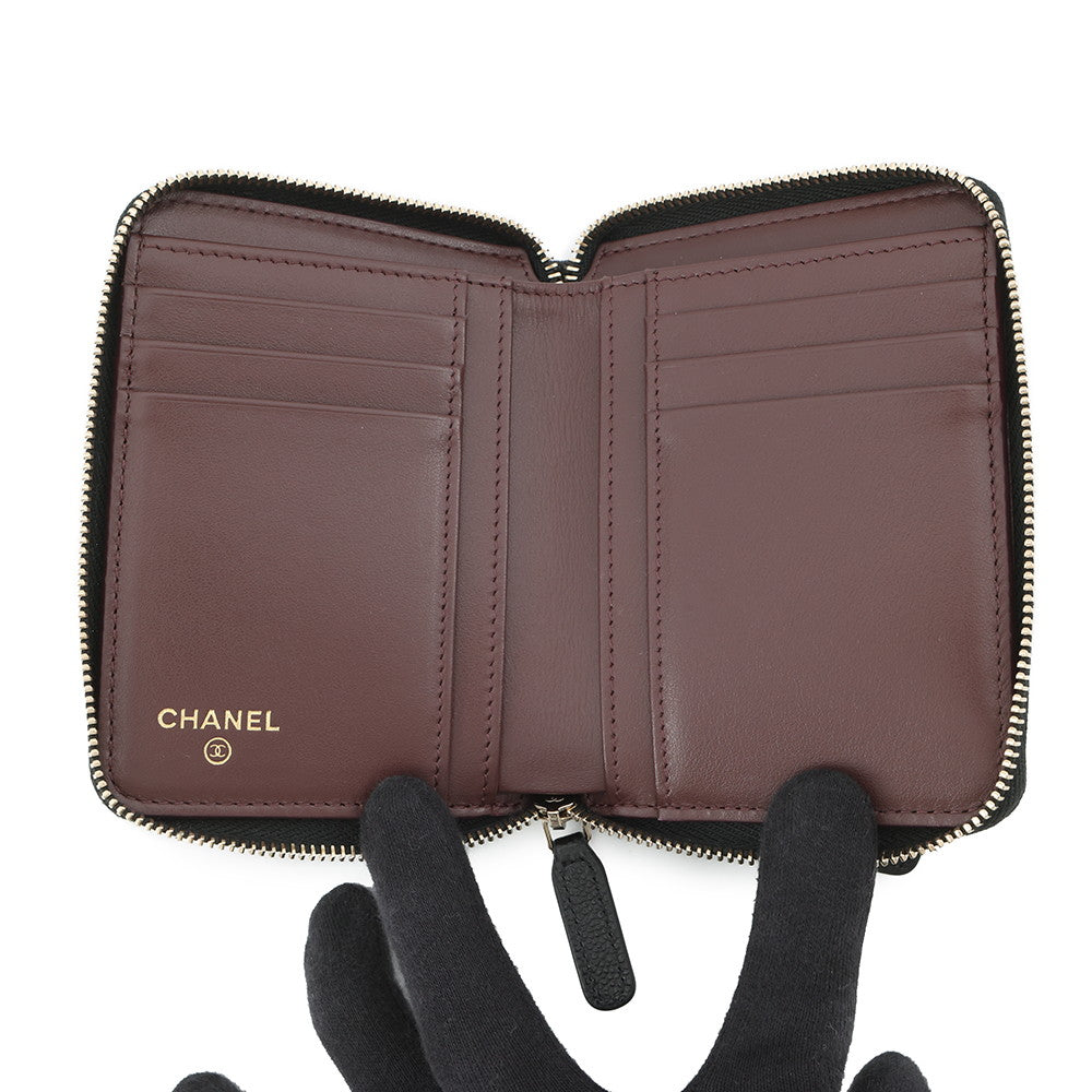 CHANEL Matelasse CC Logo Small Wallet BlackAP4652-B10583-C3906 Caviar Leather
