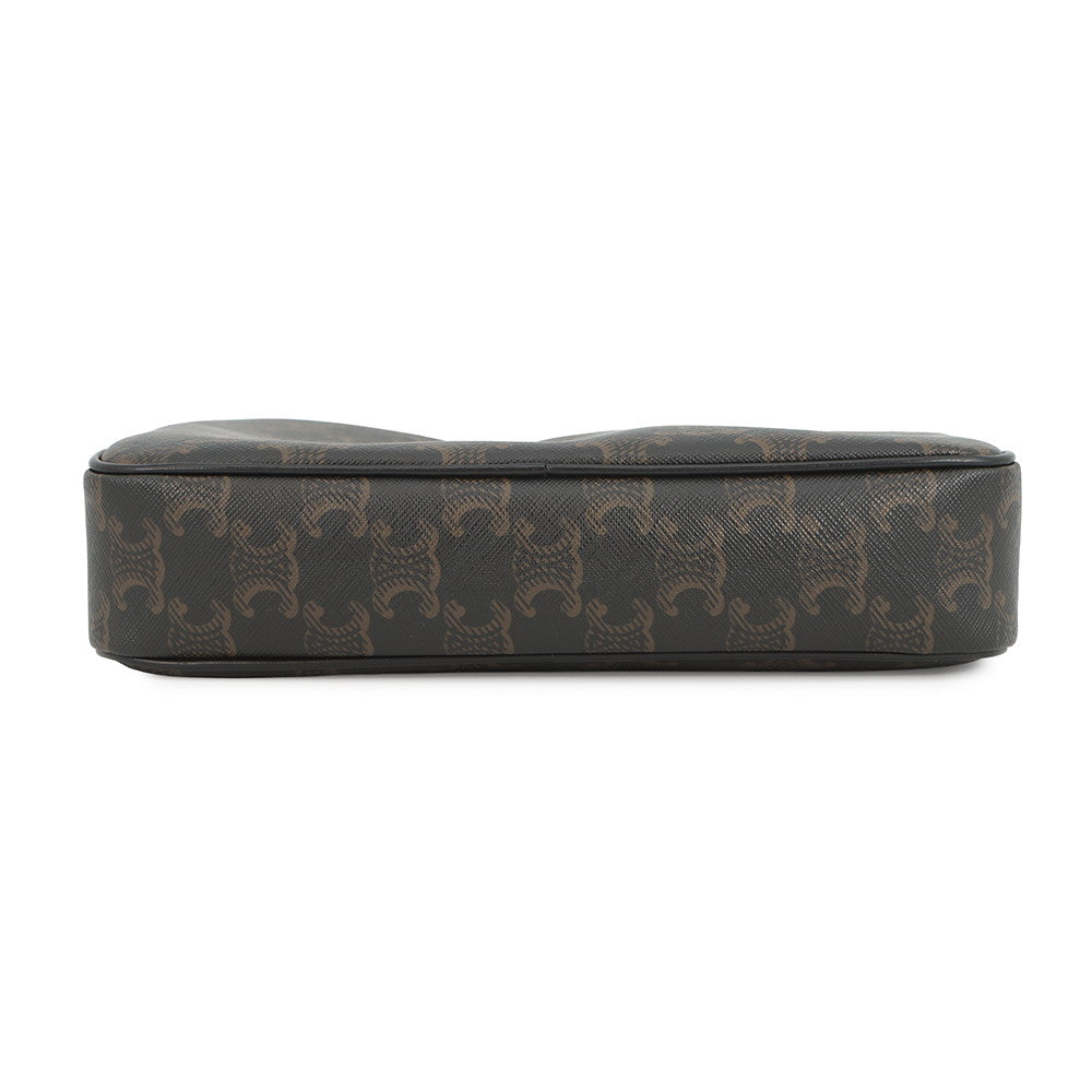 CELINE Triomphe Horizontal Messenger Bag Black/Brown197202DND.38OS PVCLeather Size Medium
