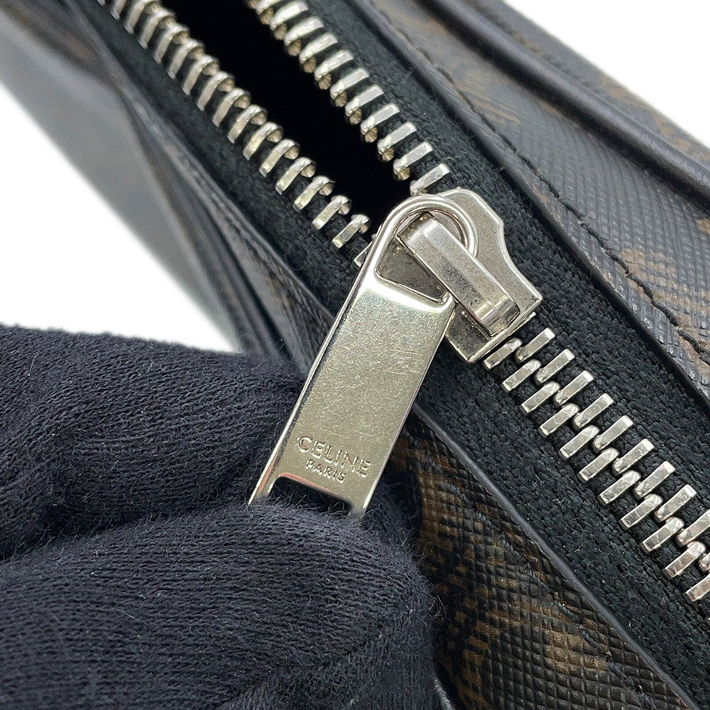 CELINE Triomphe Horizontal Messenger Bag Black/Brown197202DND.38OS PVCLeather Size Medium