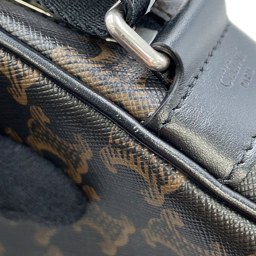 CELINE Triomphe Horizontal Messenger Bag Black/Brown197202DND.38OS PVCLeather Size Medium