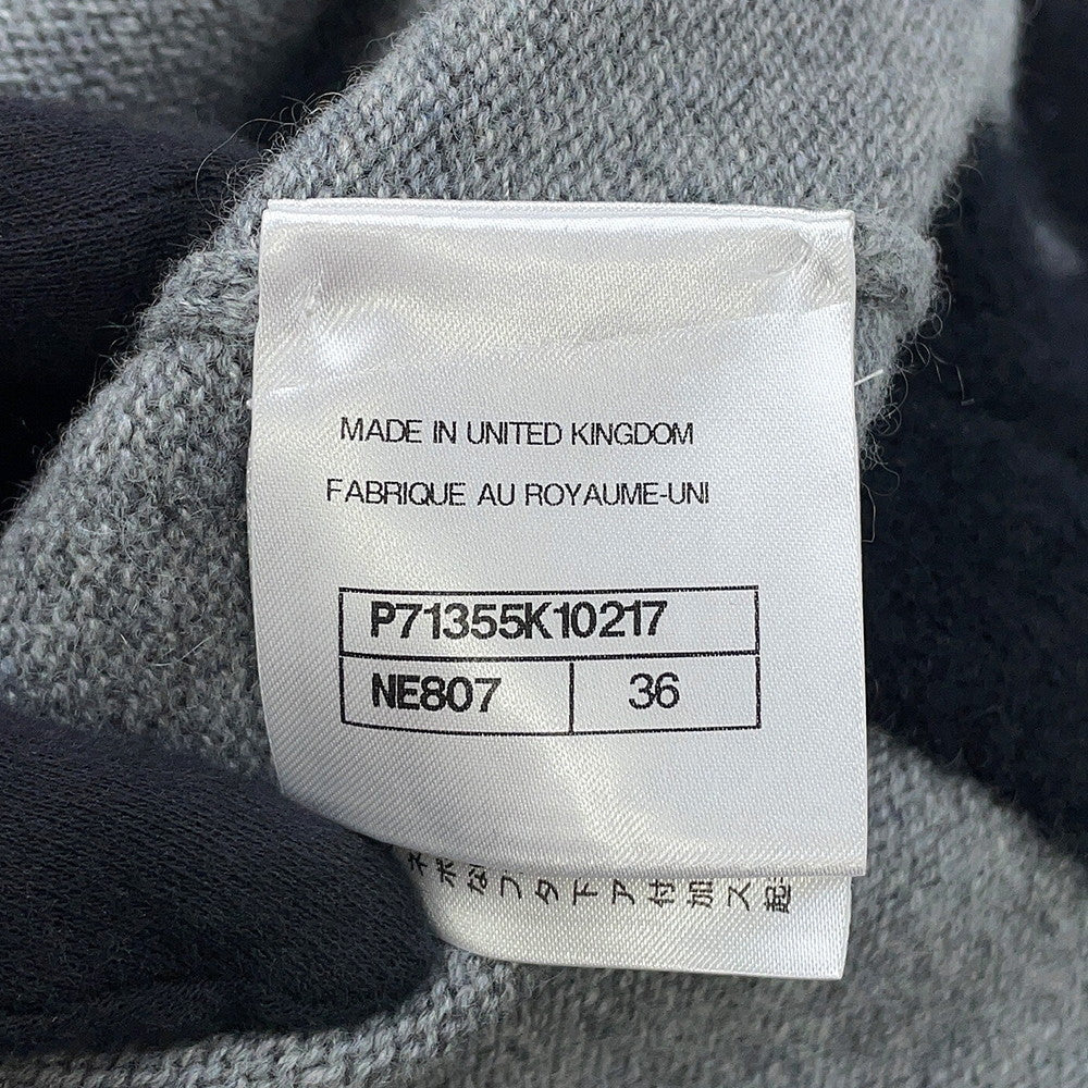 CHANEL COCO Button cardigan Size 36 Gray/BlackP71355 K10217 NE807 Cashmere100% Rhinestone