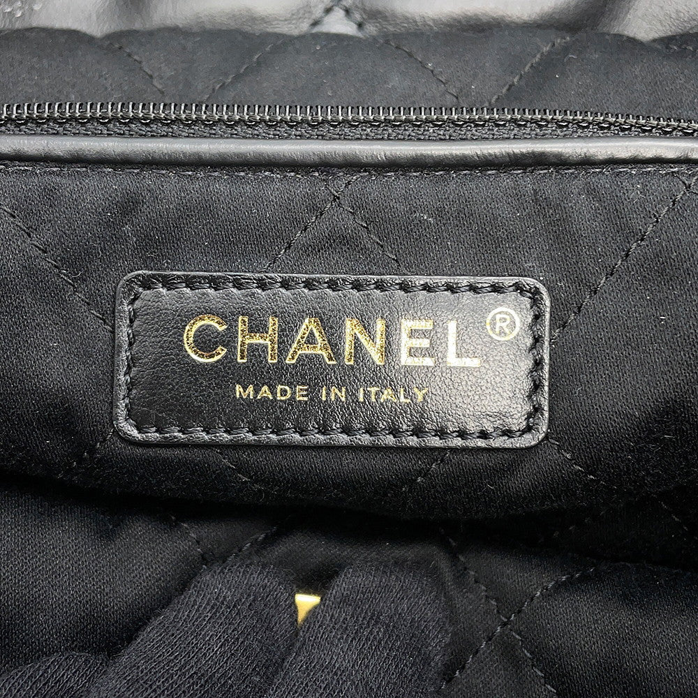 CHANEL CHANEL22 ChainTote Bag BlackAS3261 Shiny Calf Leather Size Medium