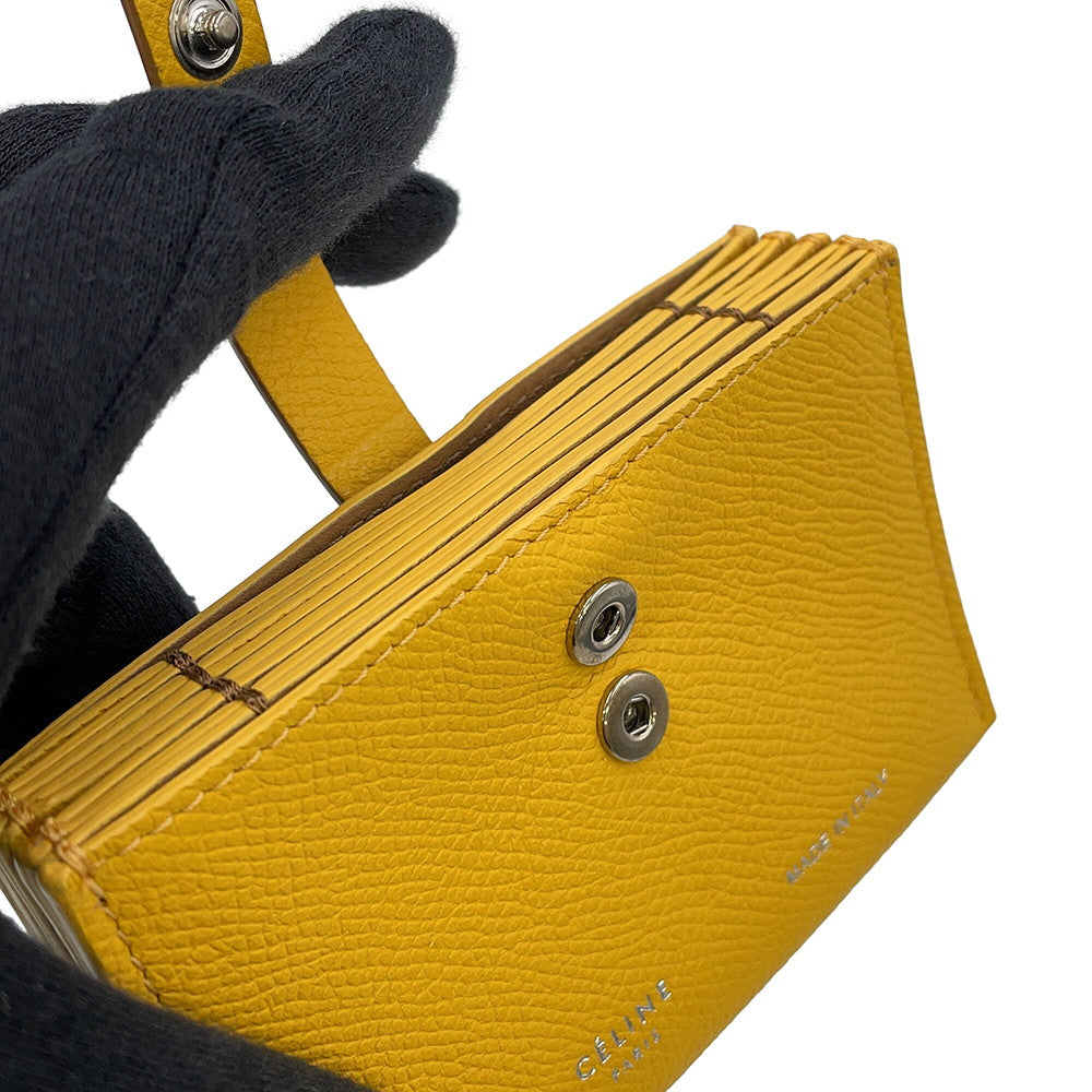 CELINE Accordion Card Case Yellow104323 Leather