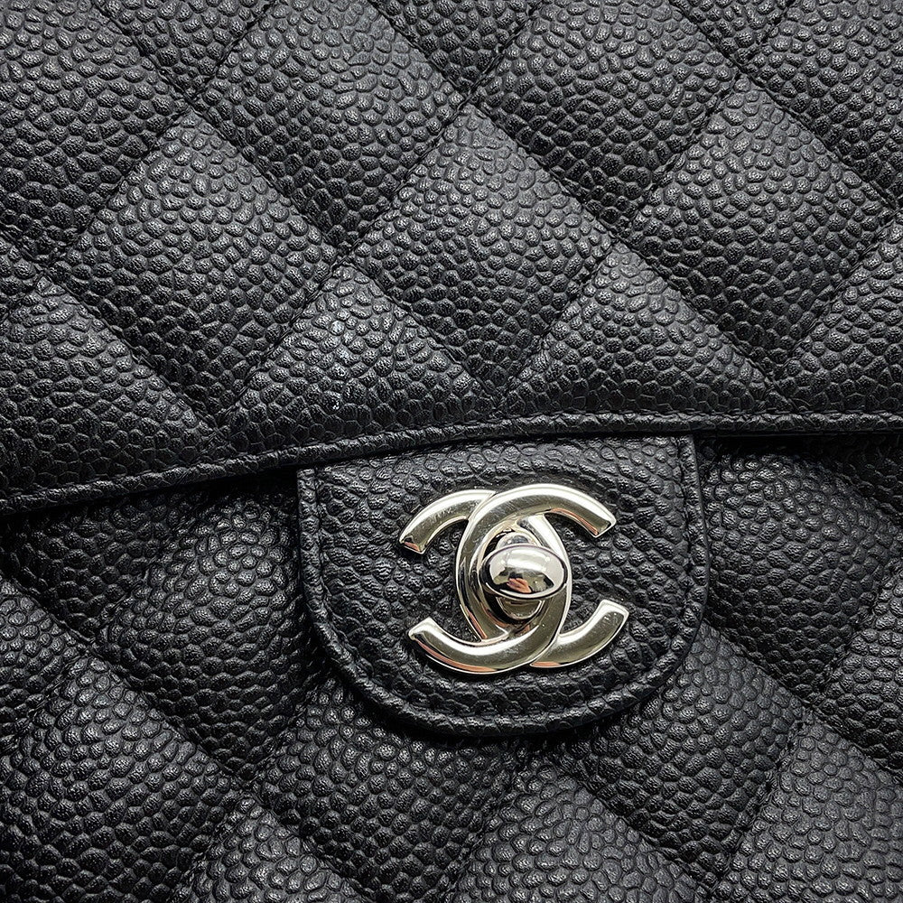 CHANEL Mini Matelasse Chain Shoulder Bag BlackA01115 Caviar Leather Size 17
