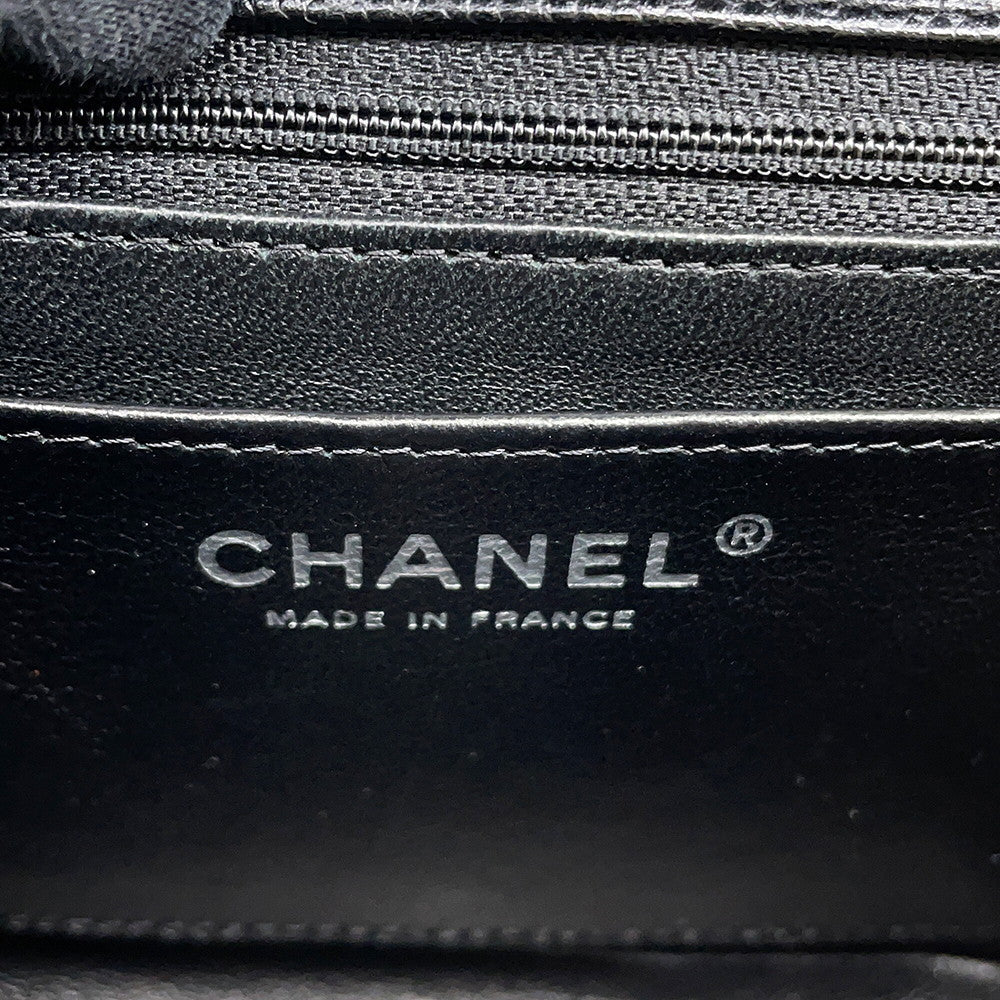 CHANEL Mini Matelasse Chain Shoulder Bag BlackA01115 Caviar Leather Size 17