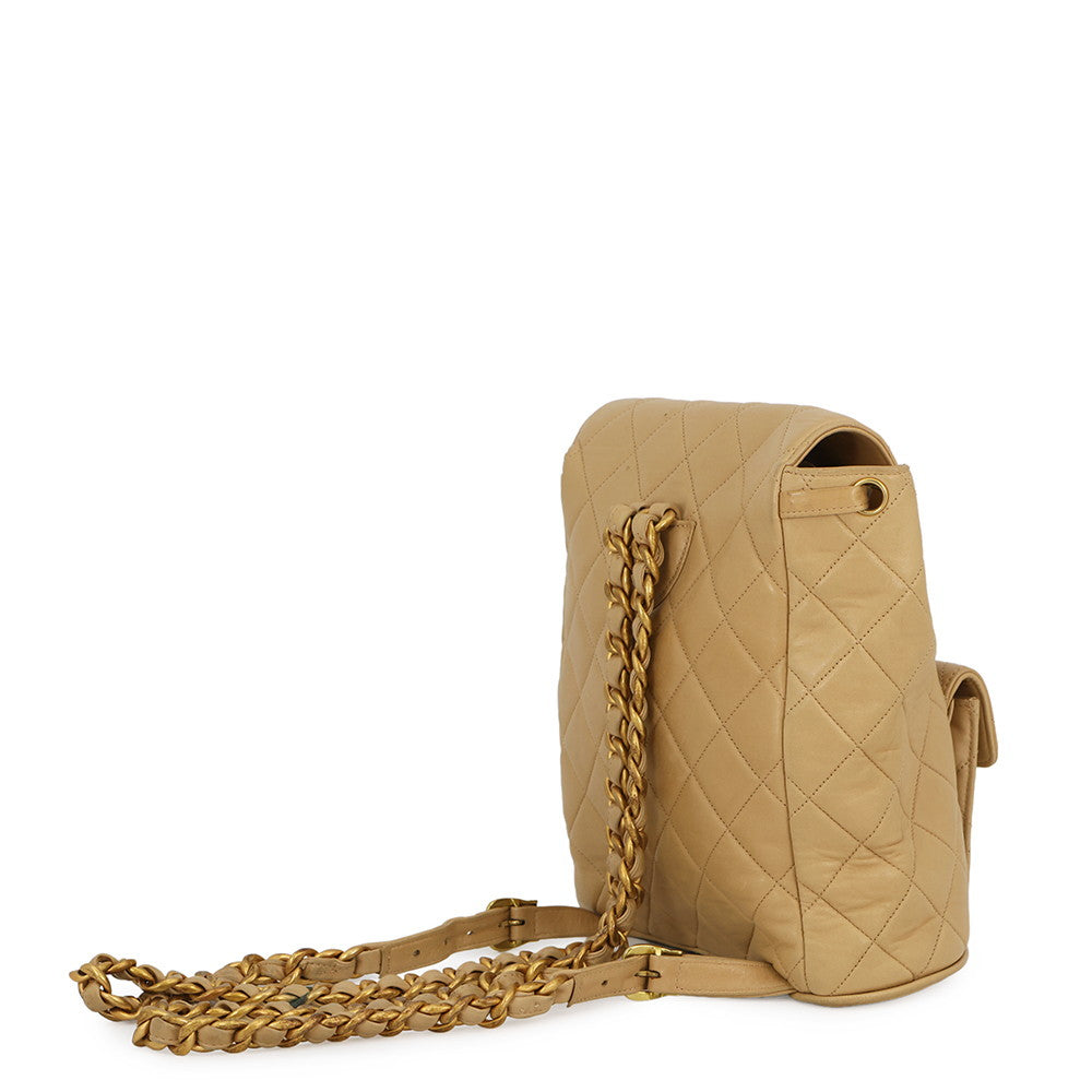 CHANEL Matelasse Backpack BeigeA10177 Lambskin