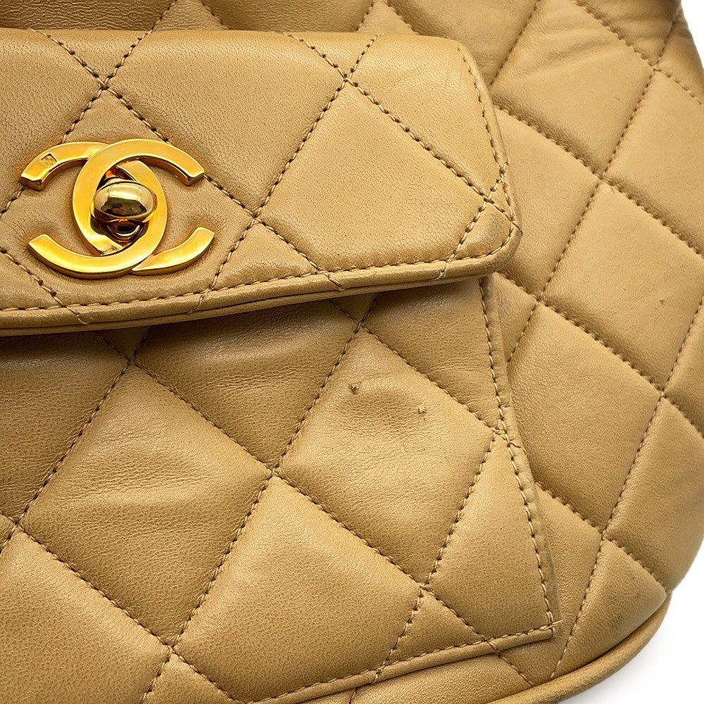 CHANEL Matelasse Backpack BeigeA10177 Lambskin