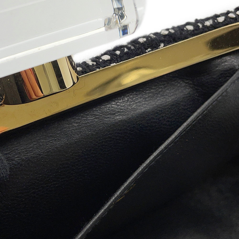 CHANEL Crystal Party Bag Black Tweed