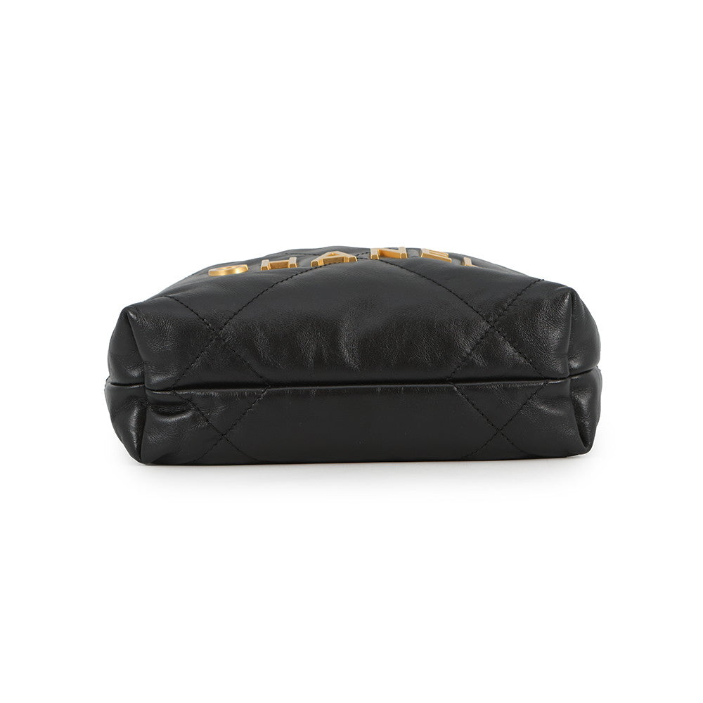 CHANEL CHANEL22 ChainBag BlackAS3980 shiny calf Size Mini