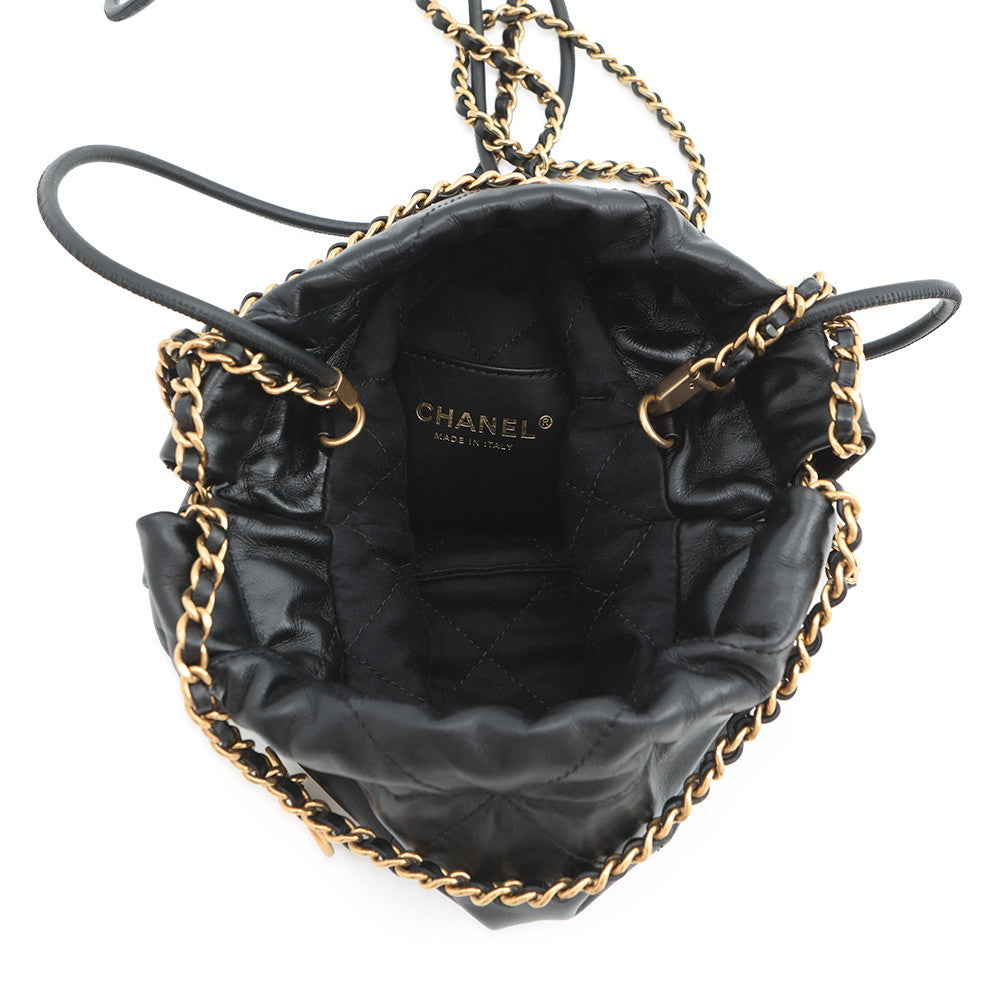 CHANEL CHANEL22 ChainBag BlackAS3980 shiny calf Size Mini