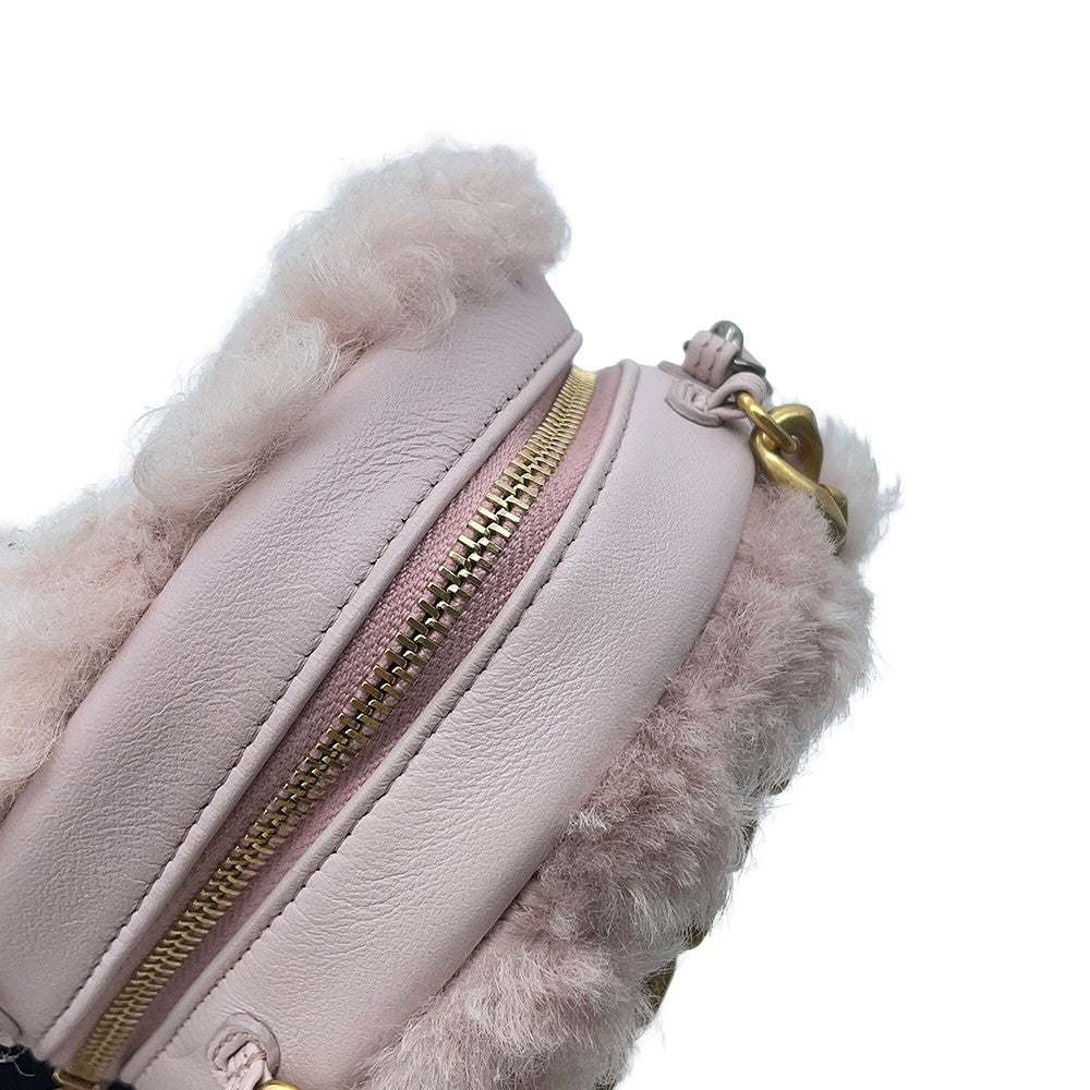 CHANEL CHANEL19 Round ChainShoulder Bag PinkAP0945 Fur Lambskin