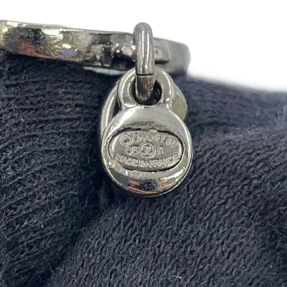 CHANEL CC Logo ChainBracelet Black/Silver Metal Velvet Rhinestone Faux Pearl