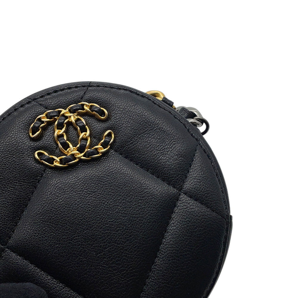 CHANEL CHANEL19 Round ChainShoulder Bag BlackAP0945 Lambskin