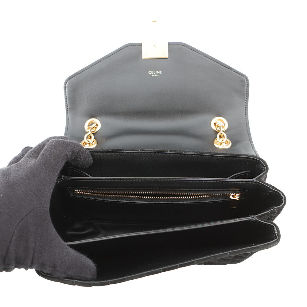 CELINE CMedium Shoulder Bag Black187253BJI.38NO suede