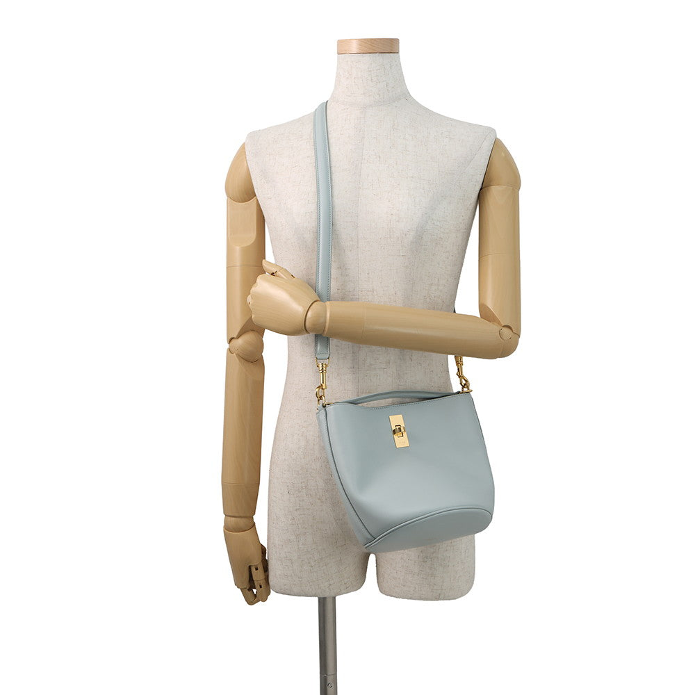 CELINE Teen Bucket 16 Shoulder Bag Soft blue197573CR4.07SZ Calf Leather