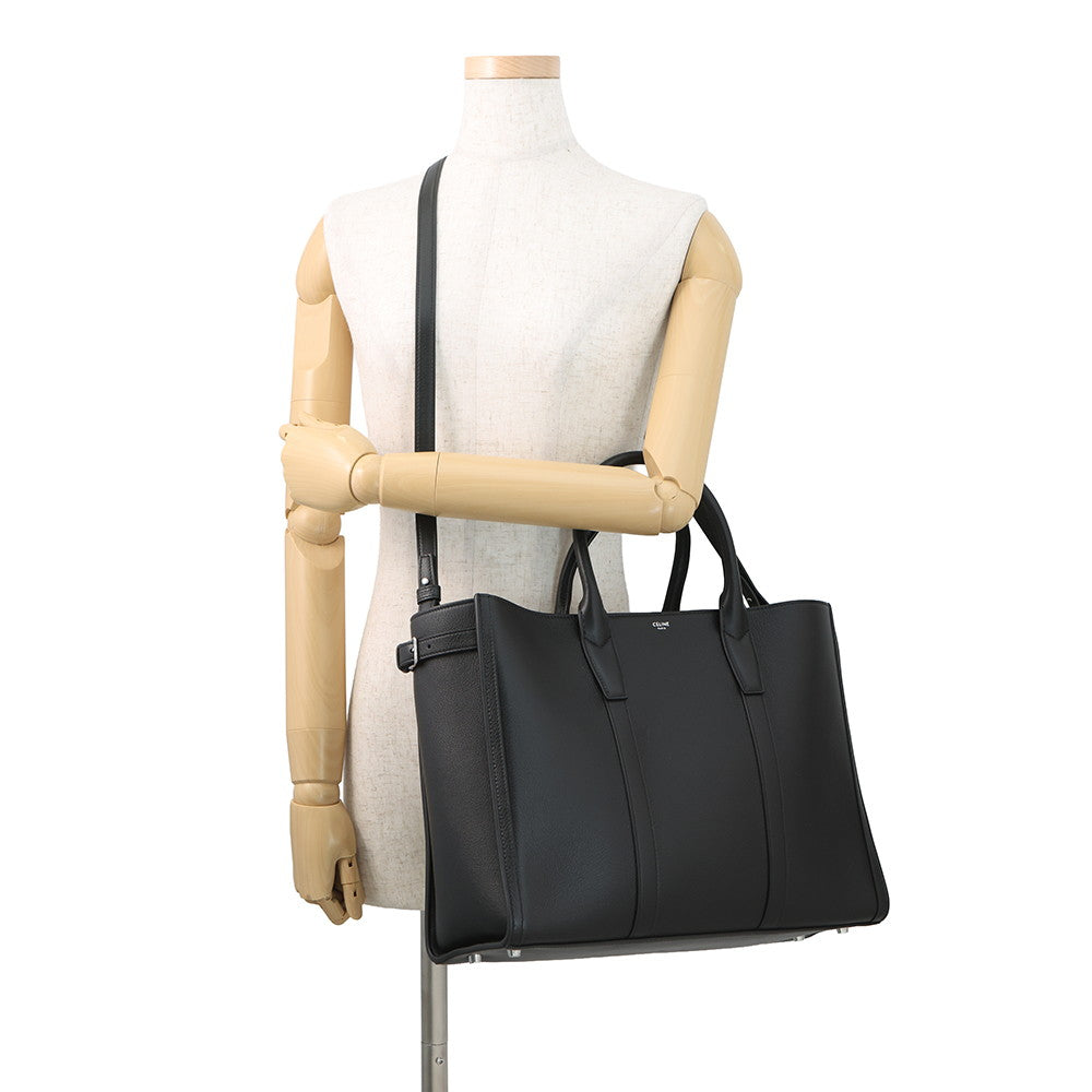 CELINE Cabas Marrake 2-way Bag Black116273FGA.38SI Sapuru Calf Leather Size Medium