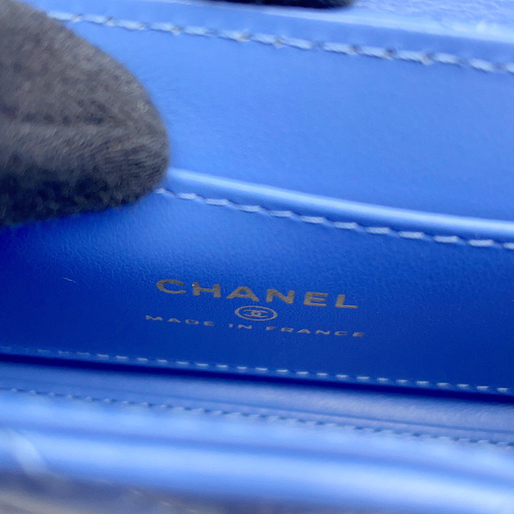 CHANEL Matelasse ChainClutch BlueAP3435 Leather