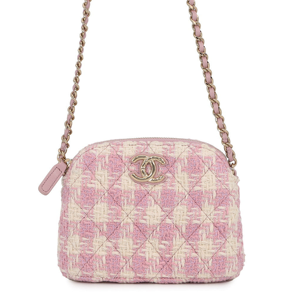 CHANEL Matelasse Chain Shoulder Bag PinkCD0187-B18564-NN370 Tweed