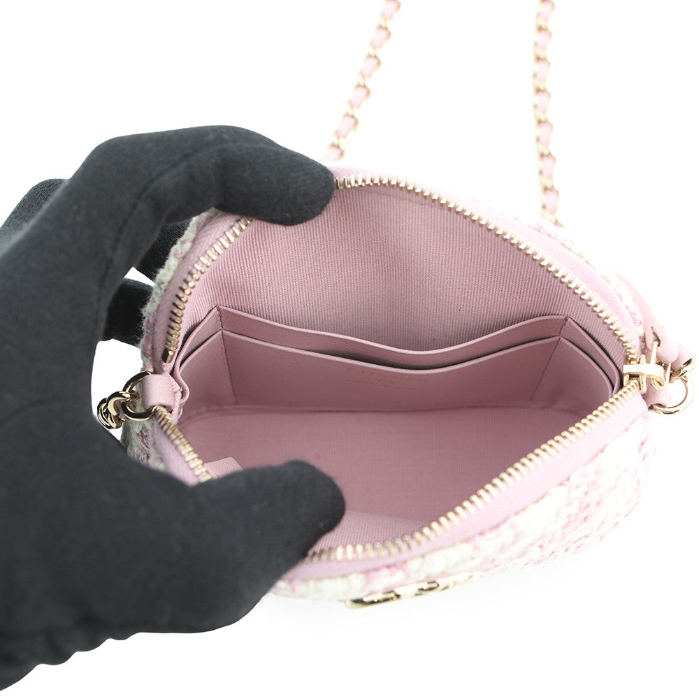CHANEL Matelasse Chain Shoulder Bag PinkCD0187-B18564-NN370 Tweed
