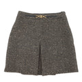 CELINE Box Pleated Tweed Skirt Size 38 Black/Beige2J121235G.24BJ Wool 88% Polyester12% Sequins
