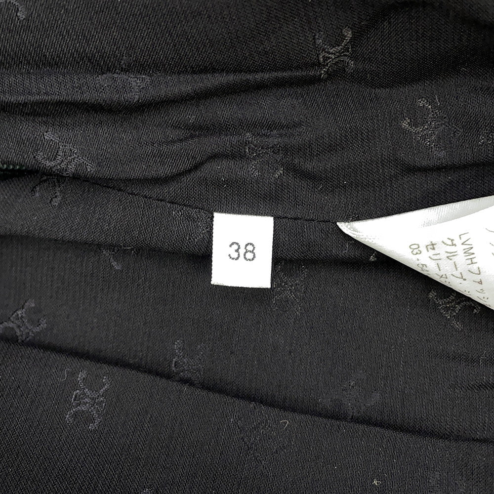 CELINE Box Pleated Tweed Skirt Size 38 Black/Beige2J121235G.24BJ Wool 88% Polyester12% Sequins