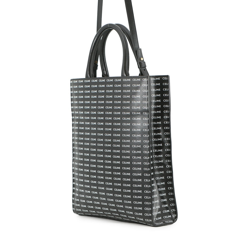 CELINE Vertical Cover 2WAYBag Black/White191542DT2.38AW PVC Leather Size Small
