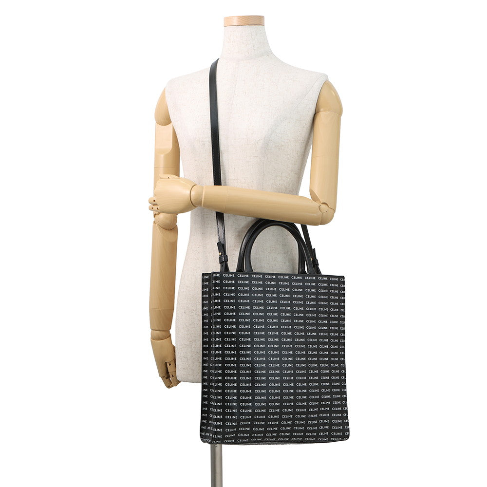 CELINE Vertical Cover 2WAYBag Black/White191542DT2.38AW PVC Leather Size Small