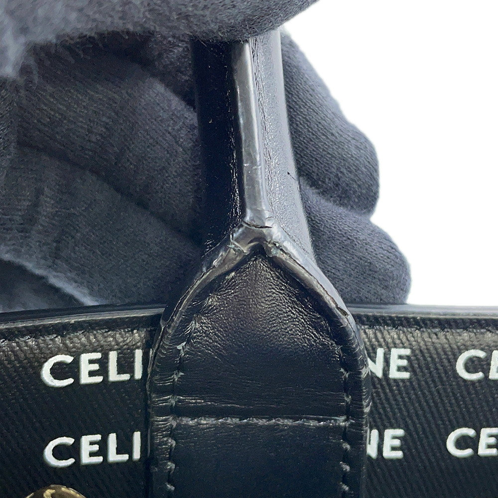 CELINE Vertical Cover 2WAYBag Black/White191542DT2.38AW PVC Leather Size Small