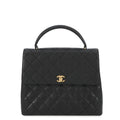 CHANEL Matelasse Handbag BlackA12397 Caviar Leather Size 30