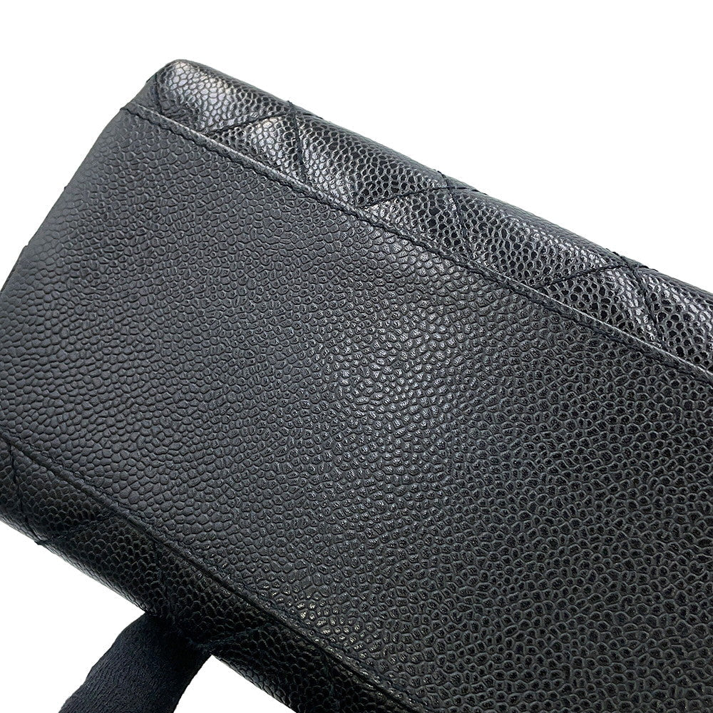 CHANEL Matelasse Handbag BlackA12397 Caviar Leather Size 30